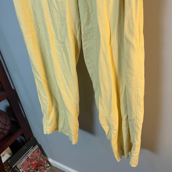 Abercrombie & Fitch SZ 31 US 12 Linen-Blend Tailored Straight Pant Butter Yellow - Picture 8 of 14